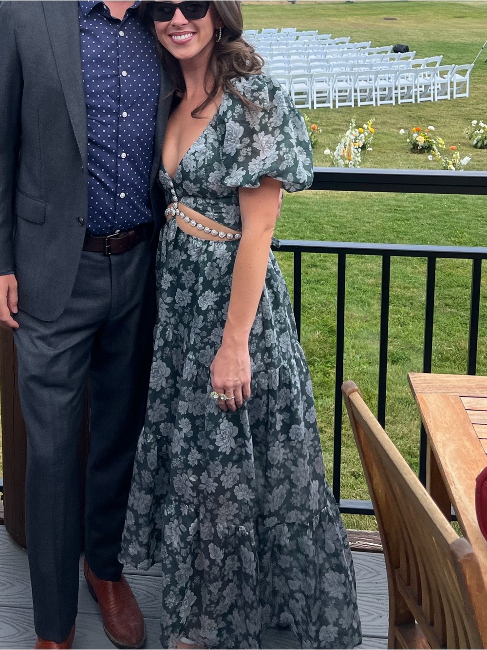 V. Chapman The Emma Dress in Emerald Peony